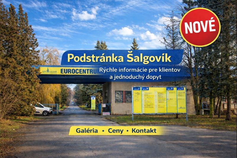Nová podstránka Šalgovík (Prešov) – priemyselný park a haly na prenájom